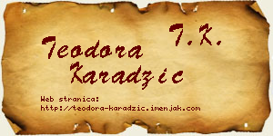 Teodora Karadžić vizit kartica